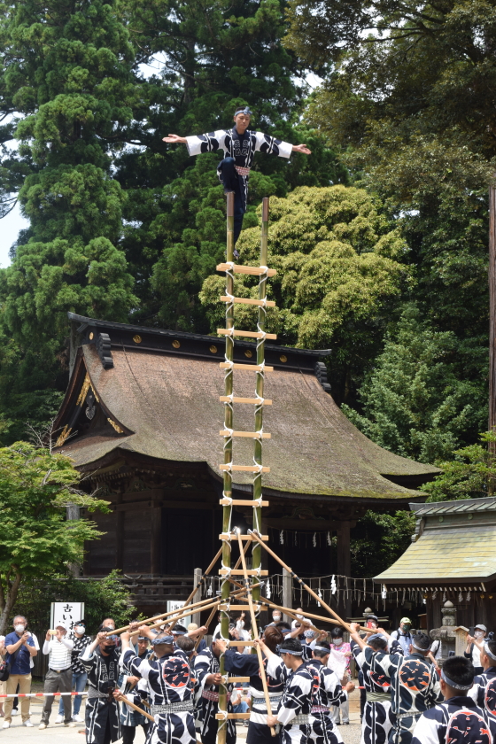 記念式典の模様（梯子乗り）